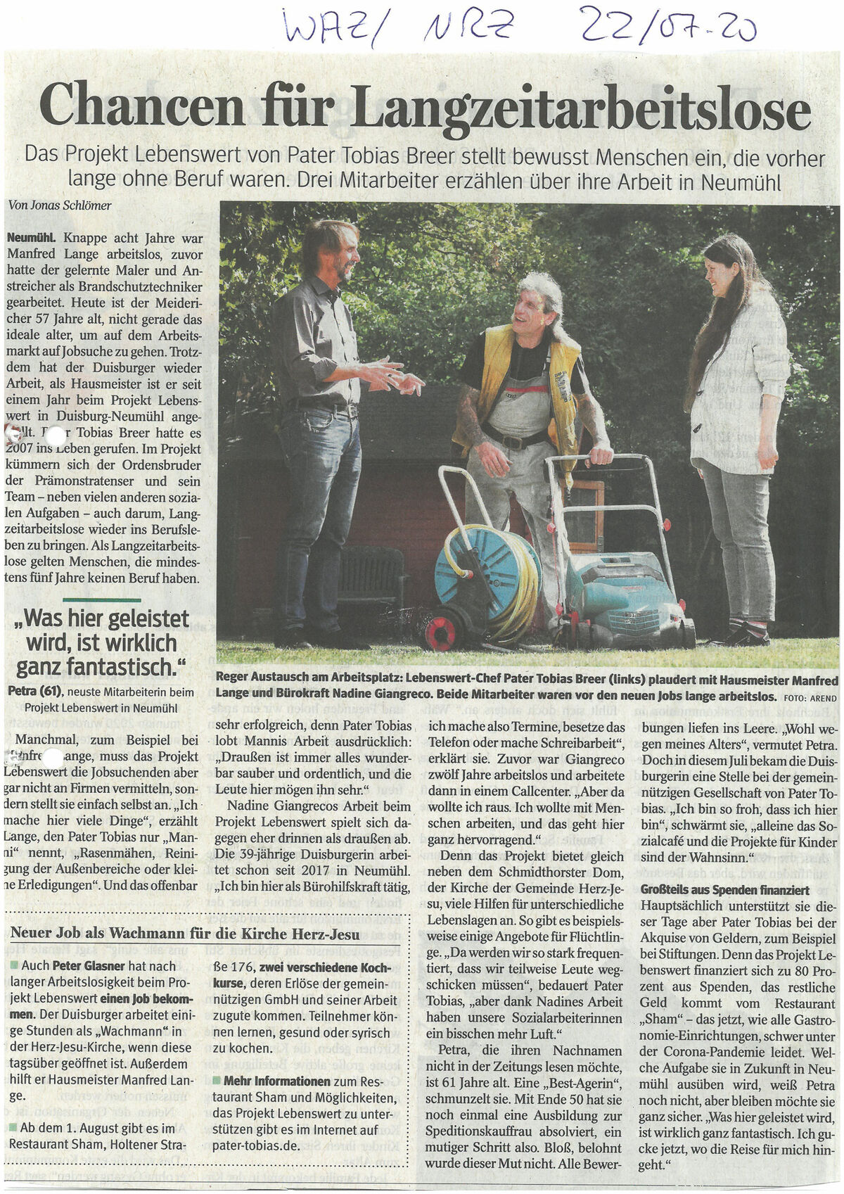 WAZ / NRZ, 22.07.2020