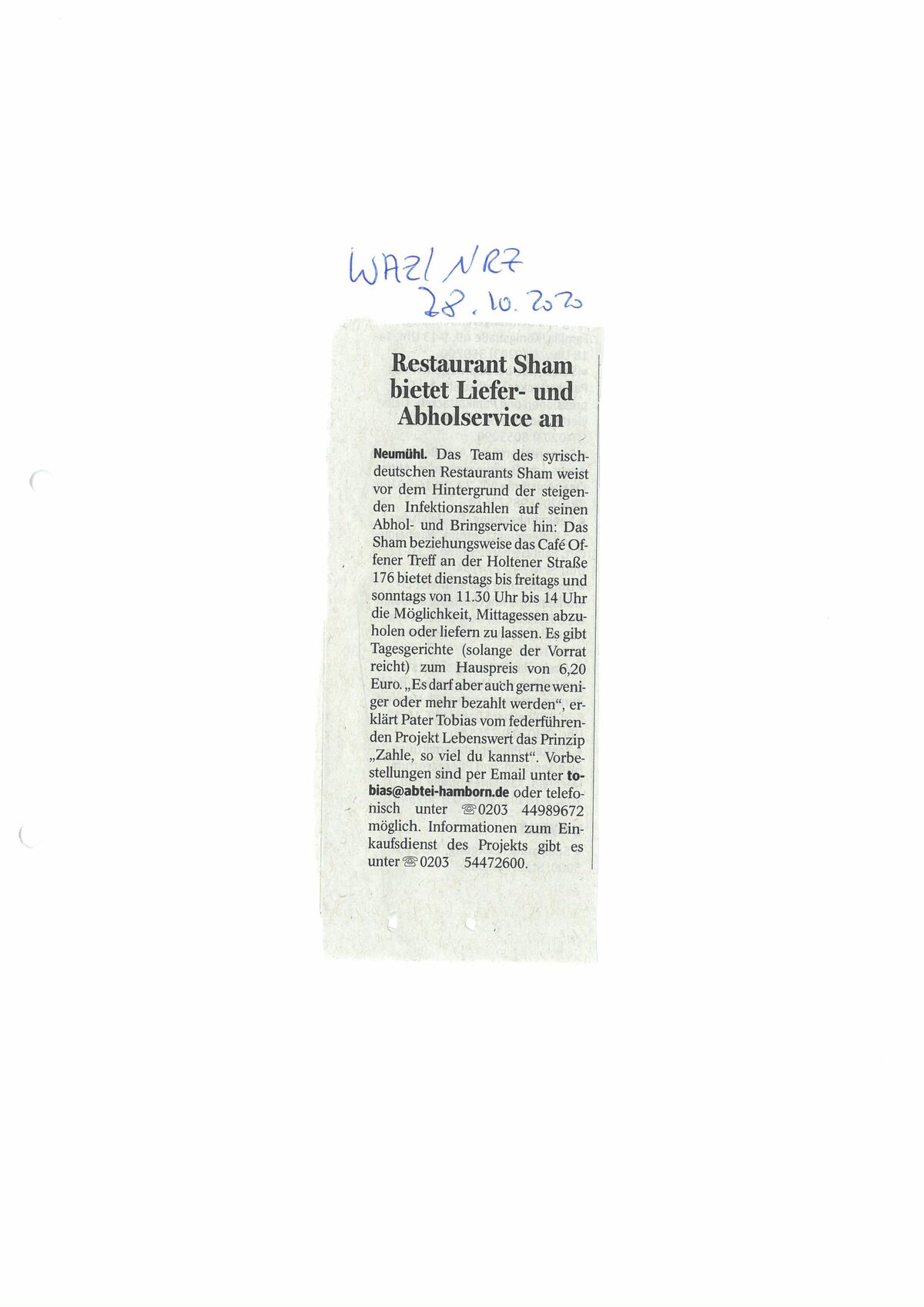 WAZ / NRZ 28.10.2020