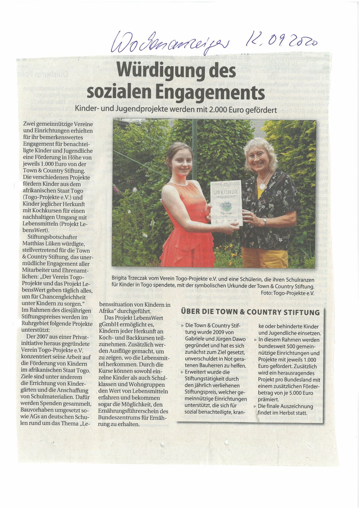 WOCHENANZEIGER, 12.09.2020