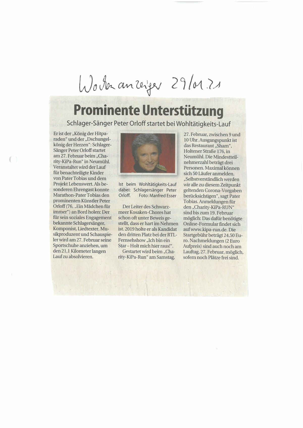 WOCHENANZEIGER, 29.01.2021