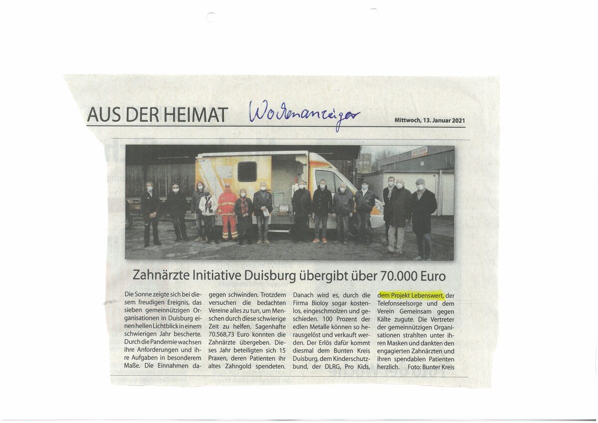 WOCHENANZEIGER, 13.01.2021