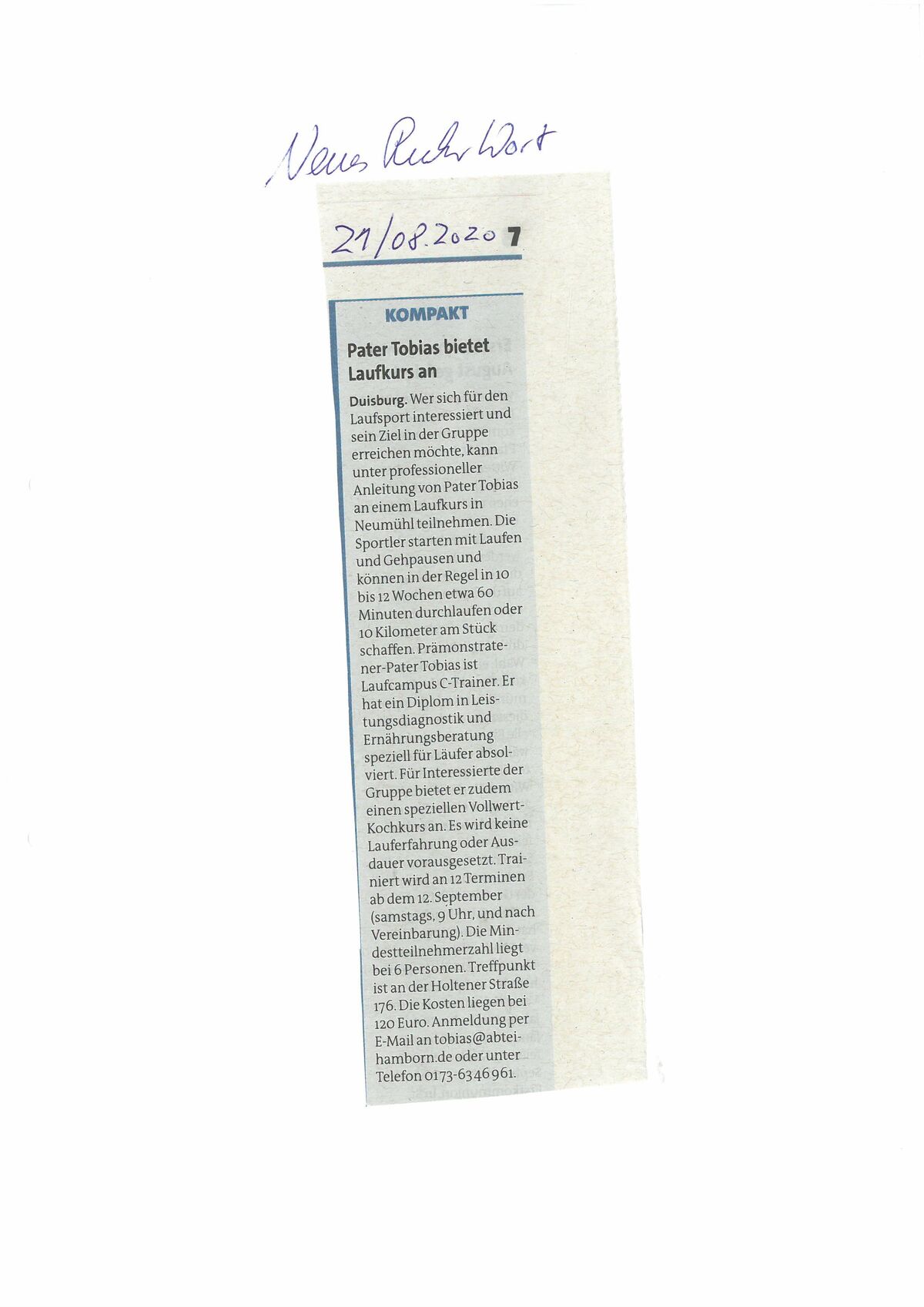NEUES RUHRWORT, 21.08.2020